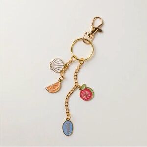 Summer Fridays Gold and Multicolor Charm Keychain